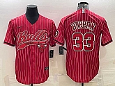Men's Chicago Bulls #33 Scottie Pippen Red With Patch Cool Base Stitched Baseball Jerseys,baseball caps,new era cap wholesale,wholesale hats